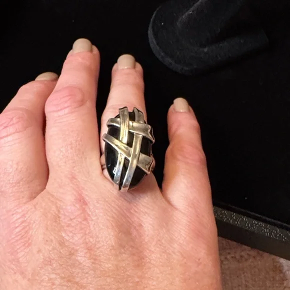 SLANE Silver Women's Geometric Ring - Picture 6 of 9